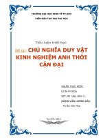 TIỂU LUẬN TRIẾT HỌC Chủ nghĩa duy vật kinh nghiệm Anh và những giá trị, hạn chế