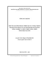 Một số giải pháp hoàn thiện quản lý hoạt động thanh toán quốc tế tại Chi nhá nh Ngân hàng Nông Nghiệp và Phát triển Nông thôn tỉnh Thái Nguyên