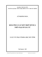 Khai phá luật kết hợp mờ dựa trên đại số gia tử