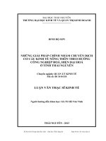 Những giải pháp chính nhằm chuyển dịch cơ cấu kinh tế nông thôn theo hướng công nghiệp hoá, hiện đại hoá ở tỉnh Thái Nguyên