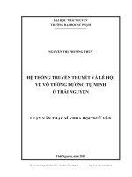 hệ thống truyền thuyết và lễ hội về võ tướng dương tự minh ở thái nguyên