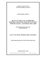 quản lý công tác xã hội hóa giáo dục mầm non ở huyện vị xuyên tỉnh hà giang, giai đoạn 2012-2020