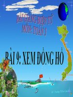 bài giảng toán 3 chương 1 bài 9 xem đồng hồ