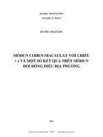 môđun cohen - macaulay với chiều s và một số kết quả trên môđun đối đồng điều địa phương