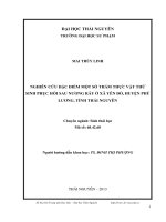 nghiên cứu đặc điểm một số thảm thực vật thứ sinh phục hồi sau nương rẫy ở xã yên đổ, huyện phú lương, tỉnh thái nguyên