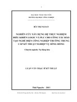 nghiên cứu xây dựng hệ thực nghiệm điều khiển logic và plc cho công tác đào tạo nghề điện công nghiệp trường trung cấp kỹ thuật nghiệp vụ sông hồng