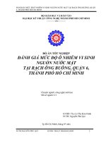 đánh giá mức độ ô nhiễm vi sinh nguồn nước mặt tại rạch ông buông quận 6 tp.hcm