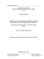 nghiên cứu và ứng dụng hệ thống tự động phân phối cho lưới điện huyện phổ yên