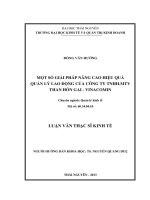 một số giải pháp nâng cao hiệu quả quản lý lao động của công ty tnhh mtv than hòn gai -  vinacomin