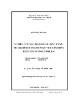 nghiên cứu xác định hàm lượng canxi trong huyết thanh phục vụ chẩn đoán bệnh còi xương ở trẻ em