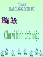 bài giảng toán 3 chương 2 bài 35 chu vi hình chữ nhật