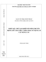 thiết kế, chế tạo khớp nối mềm truyền động giữa hai trục chéo nhau sử dụng cơ cấu răng cầu