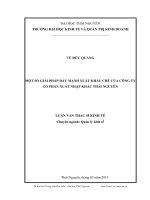 Một số giải pháp dẩy mạnh xuất khẩu chè của Công ty Cổ phần xuất nhập khẩu Thái Nguyên