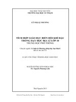 tích hợp giáo dục biến đổi khí hậu trong dạy học địa lí lớp 10 trung học phổ thông