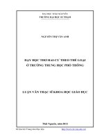 dạy học thơ hai-cư theo thể loại ở trường trung học phổ thông