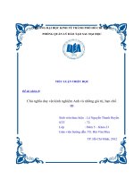 TIỂU LUẬN TRIẾT HỌC CHỦ NGHĨA DUY VẬT KINH NGHIỆM ANH VÀ NHỮNG GIÁ TRỊ VÀ HẠN CHẾ CỦA NÓ