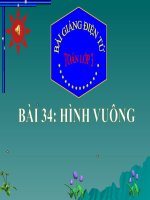 bài giảng toán 3 chương 2 bài 34 hình vuông