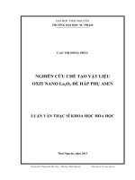nghiên cứu chế tạo vật liệu oxit nano la2o3 để hấp phụ asen