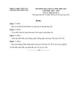 Đề thi Đáp án môn Lịch sử 6 7 8 9  Học kì I