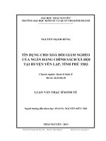 Tín dụng cho xóa đói giảm nghèo của Ngân hàng chính sách xã hội tại huyện Yên Lập, tỉnh Phú Thọ