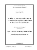 nghiên cứu thực trạng và giải pháp xây dựng nông thôn mới trên địa bàn huyện lương tài, tỉnh bắc ninh