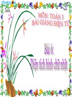 bài giảng toán 3 chương 4 bài 6 diện tích hình chữ nhật