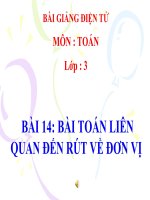 bài giảng toán 3 chương 3 bài 14 bài toán liên quan đến rút về đơn vị