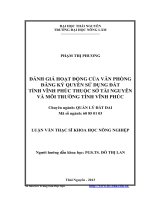 đánh giá hoạt động của văn phòng đang ký quyền sử dụng đất tỉnh vĩnh phúc thuộc sở tài nguyên và môi trường tỉnh vĩnh phúc