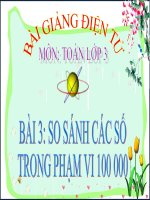 bài giảng toán 3 chương 4 bài 3 so sánh các số trong phạm vi 100 000