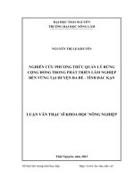 nghiên cứu phương thức quản lý rừng cộng đồng trong phát triển lâm nghiệp bền vững tại huyện ba bể, tỉnh bắc kạn