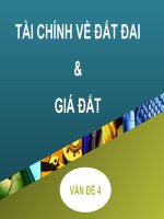 Tài chính về đất đai và giá đất
