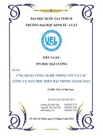 ứng dụng công nghệ thông tin và các công cụ dạy học hiện đại trong giảng dạy