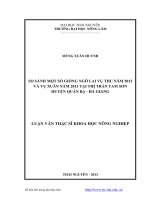 so sánh một số giống ngô lai vụ thu năm 2012 và vụ xuân năm 2013 tại thị trấn tam sơn huyện quản bạ- tỉnh hà giang