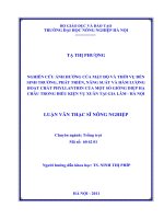 Nghiên cứu ảnh hưởng của mật độ và thời vụ đến sinh trưởng  phát triển, năng suất và hàm lượng hoạt chất phyllanthin của một số giống diệp hạ châu trong điều kiện vụ xuân tại gia lâm hà nội