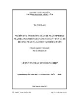 nghiên cứu ảnh hưởng của chế phẩm sinh học pharselenzym đến khả năng sản xuất của gà đẻ thương phẩm và gà thịt tại thái nguyên