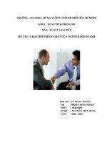 GIAO TIÊP LÀ PHẨM CHẤT CỦA NGƯỜI KINH DOANH