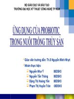 ứng dụng probiotic trong nuôi trồng thủy sản