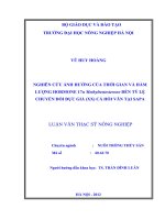 Nghiên cứu ảnh hưởng của thời gian và hàm lượng hormone 17 α methyltestosterone đến tỷ lệ chuyển đổi đực giả (XX) cá hồi vân tại sapa
