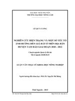 nghiên cứu hiện trạng và một số yếu tố ảnh hưởng đến giá đất ở trên địa bàn huyện tam đảo giai đoạn 2010 - 2012