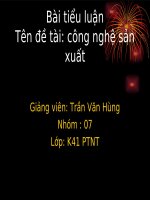 Tiểu luận: Công nghệ sản xuất sữa chua
