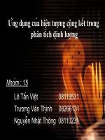 ứng dụng của hiện tượng cộng kết trong phân tích định lượng
