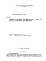 một số phương pháp tìm giá trị lớn nhất và giá trị nhỏ nhất của hàm số hoặc biểu thức