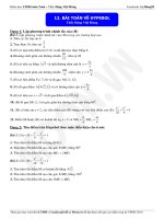 chuyên đề hypebol - hình học phẳng