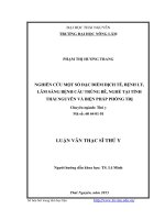 nghiên cứu một số đặc điểm dịch tễ, bệnh lý, lâm sàng bệnh cầu trùng bê, nghé tại tỉnh thái nguyên và biện pháp phòng trị