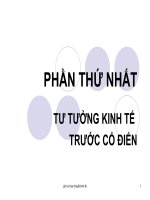 TƯ TƯỞNG KINH TẾ  TRƯỚC CỔ ĐIỂN