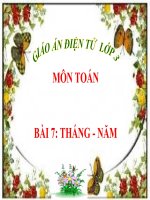 bài giảng toán 3 chương 3 bài 7 tháng - năm