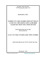 nghiên cứu một số biện pháp kỹ thuật canh tác cho giống ngô lai dk 8868 tại huyện trấn yên, tỉnh yên bái