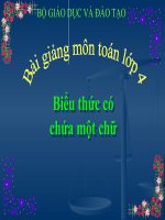 bài giảng toán 4 chương 1 bài 2 biểu thức có chứa một chữ