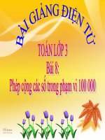 bài giảng toán 3 chương 4 bài 8 phép cộng các số trong phạm vi 100 000