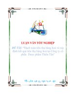 Đề tài hạch toán tiêu thụ hàng hoá và xác định kết quả tiêu thụ hàng hoá tại công ty cổ phần Dược Phẩm Hiên Tân